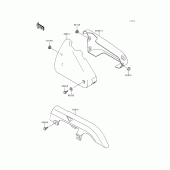 Схема узла: Задние боковые обтекатели & Защита цепи для Kawasaki EN500 Vulcan 500 LTD