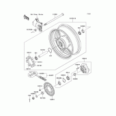 Схема узла: Ступица заднего колеса для Kawasaki ZR750 Z750