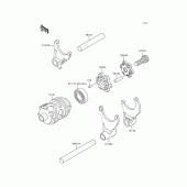 Схема вузла: Gear change drum/shift fork(s) для Kawasaki KX250/ KX252 KX250