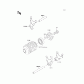 Схема вузла: Change drum/shift fork для Kawasaki KX125