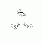 Схема вузла: Наклейки (оранжеве/біле; KL250-H1) для Kawasaki KL250 KL250 Super Sherpa