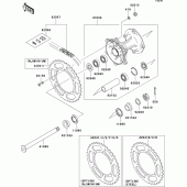 Схема узла: Ступица заднего колеса для Kawasaki KX125