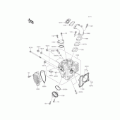 Схема узла: Головка цилиндра для Kawasaki KL110 KSR PRO