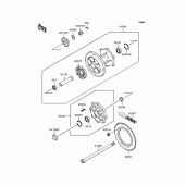 Схема узла: Заднее колесо & Приводная цепь для Kawasaki KLE250 Anhelo