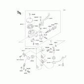 Схема узла: Передний тормозной цилиндр для Kawasaki VN1500 VN1500 Drifter