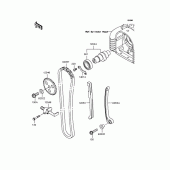 Схема узла: Распредвал & Цепь ГРМ & Натяжитель для Kawasaki BJ250 250TR