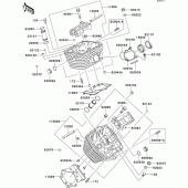 Схема вузла: Головка циліндра для Kawasaki VN800 Vulcan 800
