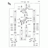 Схема узла: Вилка передней оси (Zx1100-c1/c2) для Kawasaki ZX1100 Ninja ZX-11