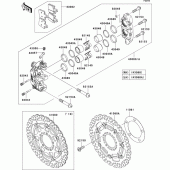 Схема узла: Передний тормоз для Kawasaki ZX1400 Ninja ZX-14