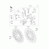 Схема узла: Передний тормоз для Kawasaki ZX1100 GPZ1100