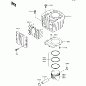 Схема вузла: Циліндр & Поршень для Kawasaki BJ250 Estrella RS