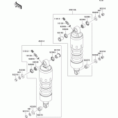 Схема узла: Подвеска/Задний амортизатор для Kawasaki VN1600 VN1600 Mean Streak