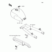 Схема вузла: Інформаційні наклейки для Kawasaki BJ250