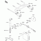 Схема узла: Система зажигания для Kawasaki ZR1100 ZRX1100-II