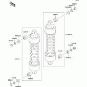 Схема узла: Подвеска/амортизатор для Kawasaki VN1500 VN1500 Classic