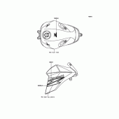 Схема вузла: Decals(White) для Kawasaki ZR800 Z800