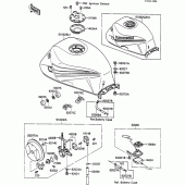 Схема узла: Топливный бак(1/2)(zx600-c1) для Kawasaki ZX600 GPX600R