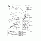 Схема вузла: Паливний бак для Kawasaki ZR250 Balius-II