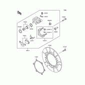 Схема вузла: Переднє гальмо для Kawasaki EL250 Eliminator 250LX