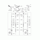 Схема вузла: Вилка передньої осі для Kawasaki KLX250 D-Tracker X