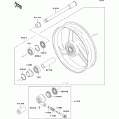 Схема узла: Ступица переднего колеса для Kawasaki ZX1100 ZZ-R1100