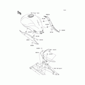 Схема вузла: Задні бічні обтічники & Захист ланцюга для Kawasaki EX400 Ninja 400R