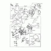 Схема узла: Карбюратор(1/2) для Kawasaki VN1500 Vulcan 88