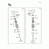 Схема узла: Клапан для Kawasaki KX450 KX450F
