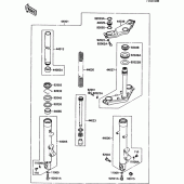 Схема вузла: Вилка передньої осі для Kawasaki EX500 GPZ500