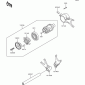 Схема вузла: Gear change drum/shift fork(s) для Kawasaki VN1500 VN1500 Classic Tourer