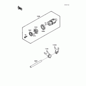 Схема вузла: Change drum/shift fork для Kawasaki VN1500 Vulcan 88