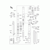Схема узла: Передняя вилка(1/2) для Kawasaki KLX650 KLX650 Motard