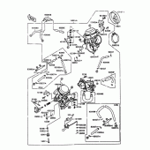 Схема вузла: Карбюратор(1/2) для Kawasaki VN1500 Vulcan 1500L