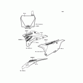 Схема вузла: Наклейки для Kawasaki KX100