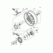 Схема вузла: Ступиця заднього колеса для Kawasaki ZX600 Ninja ZX-6R