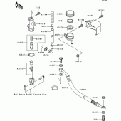 Схема вузла: Задній гальмівний циліндр для Kawasaki VN1500 VN1500 Classic