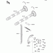 Схема узла: Распредвал & Цепь ГРМ & Натяжитель для Kawasaki ZX750 ZXR750