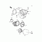 Схема вузла: Повітряний фільтр для Kawasaki KX65