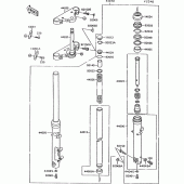 Схема вузла: Вилка передньої осі для Kawasaki VN1500 VN-15