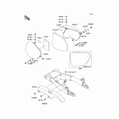 Схема узла: Крышка боковая/защита цепи для Kawasaki EJ650 W650