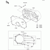 Схема вузла: Right engine cover(s) для Kawasaki VN800 Vulcan 800 Drifter