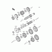 Схема вузла: Трансмісія для Kawasaki KX65