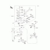 Схема вузла: Передній гальмівний циліндр для Kawasaki EJ650 W650