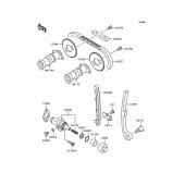 Схема узла: Распредвал & Цепь ГРМ & Натяжитель для Kawasaki KL250 KL250 Super Sherpa