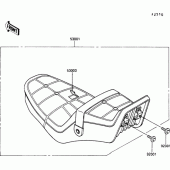 Схема вузла: Сидіння для Kawasaki VN750 VN750 Twin