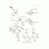 Схема вузла: Інформаційні наклейки для Kawasaki KL650 KLR650