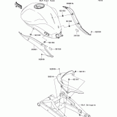 Схема вузла: Задні бічні обтічники & Захист ланцюга для Kawasaki EX650 Ninja 650 ABS