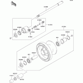 Схема вузла: Ступиця переднього колеса для Kawasaki VN800 Vulcan 800 Drifter