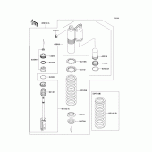 Схема узла: Задний амортизатор(ы) для Kawasaki KX450 KX450F