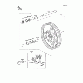 Схема вузла: Ступиця переднього колеса для Kawasaki ZX600 GPX600R